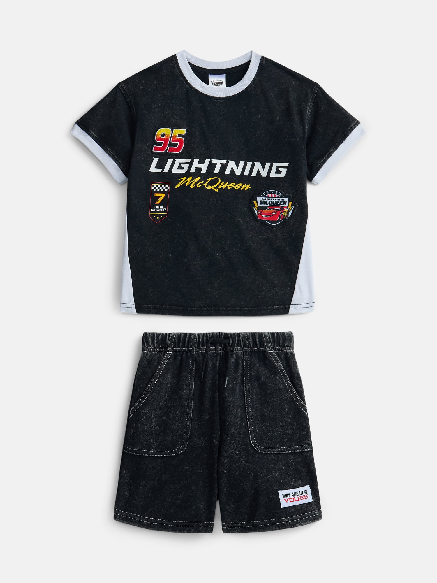 Pixar Cars Toddler Boys Short Sleeve Graphic Tee and Matching Shorts Outfit Set, 2-Piece, Sizes 12M-5T