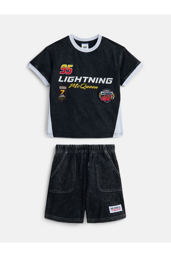 Cars Toddler Boys Short Sleeve Graphic Tee and Matching Shorts Outfit Set, 2-Piece, Sizes 12M-5T