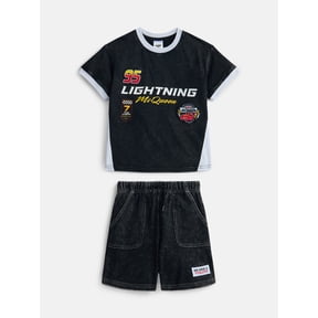 Pixar Cars Toddler Boys Short Sleeve Graphic Tee and Matching Shorts Outfit Set, 2-Piece, Sizes 12M-5T