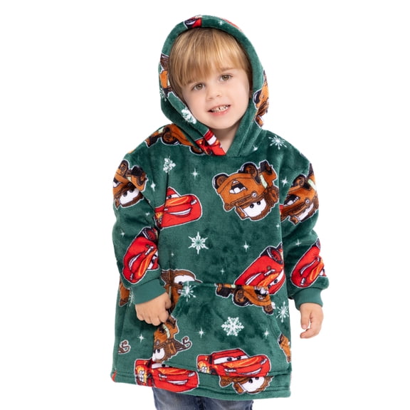 Disney Pixar Cars Toddler Boys Cozy Hoodie with Faux Shearling Lining, Sizes 12M-5T