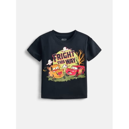 Mickey and Minnie Pixar Cars Toddler Boys Halloween Graphic Tee with Short Sleeves, Sizes 12M-5T