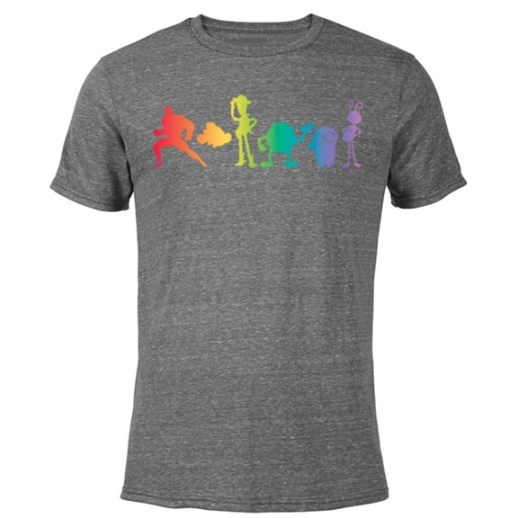 Pixar Character Line Up Pride - Short Sleeve Blended T-Shirt for Adults - Customized-Dark Heather