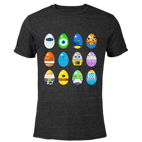 Pixar Classic Character Easter Eggs - Short Sleeve Blended T-Shirt for Adults - Customized-Black