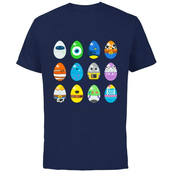 Pixar Classic Character Easter Eggs - Short Sleeve Cotton T-Shirt for Adults - Customized-Navy
