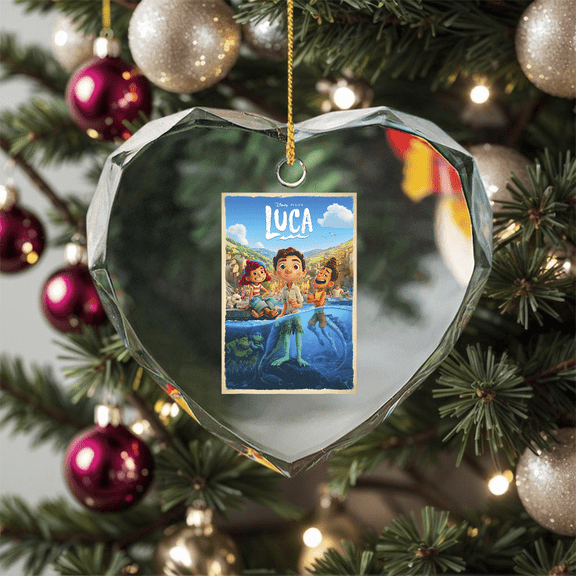 Pixar Luca Movie Poster Ornament, Room Decoration, Crystal Glass Ornament