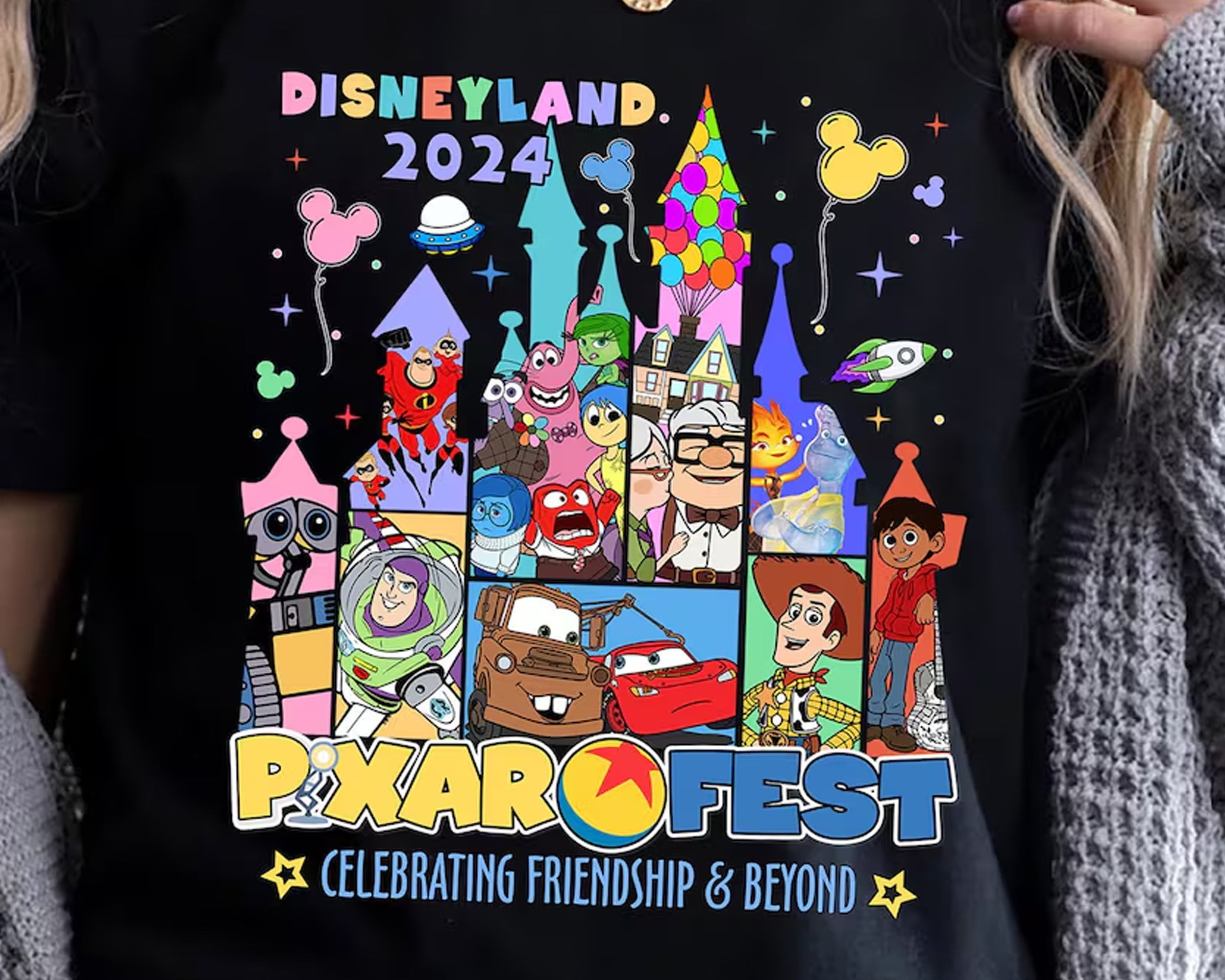Pixar Party Celebrating Friendship & Beyond Tshirt Disneyland Pixar
