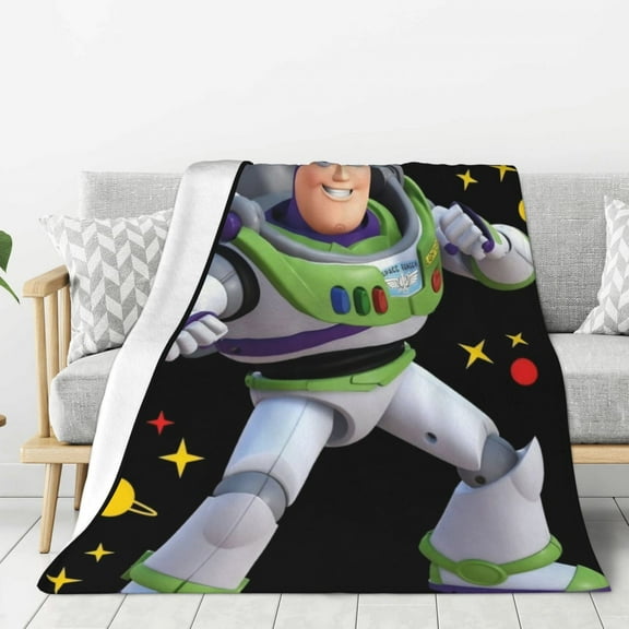 Pixar Toy Story Buzz Lightyear Strong Pose Blanket for Couch - Super Soft Cozy Blanket for Bed,Warm Fleece Blanket,Plush Throw Blanket for Adults Kids,50"x40"