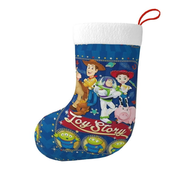 Pixar Toy Story Buzz Lightyear Woody Buds Christmas Stocking,Santa Stocking,18 Inch Large Stocking,Christmas Decorations Decor Ornaments Holiday Home Indoors