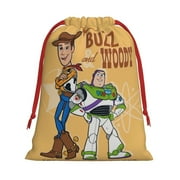 Pixar Toy Story Buzz Lightyear Woody Buds Gift Bags,Christmas Gift Bags,Drawstring Christmas Bags,Reusable Holiday Gift Bags & Party Favor Bags,20.9x15.8in