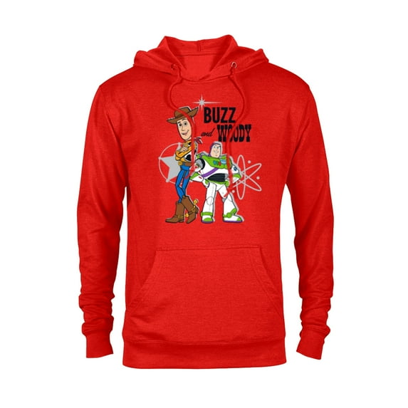 Pixar Toy Story Buzz and Woody T-Shirt - Pullover Hoodie for Adults - Customized-Red Heather