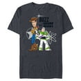 thumbnail image 1 of Pixar Toy Story Buzz and Woody T-Shirt- Short Sleeve Blended T-Shirt for Adults - Customized-Navy Heather, 1 of 5