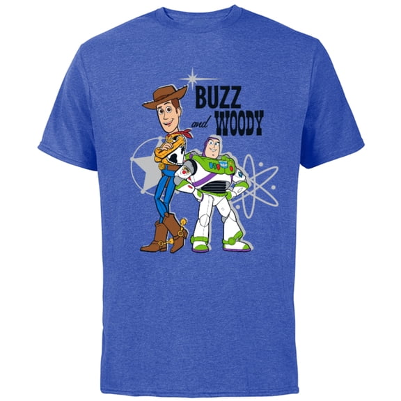 Pixar Toy Story Buzz and Woody T-Shirt - Short Sleeve Cotton T-Shirt for Adults - Customized-Royal Heather