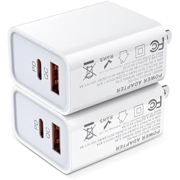 Pixel 10 Pro XL Power Adapter for Google Pixel 10Pro 9 9a 9 Pro XL 8 8a 7 7a 6 Fold, 20W USB C Charger Block, Dual Port Charging Cube with USB-C PD & USB-A QC 3.0, Compact USBC Plug for