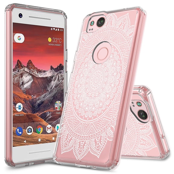 Pixel 2 Case, Rosebono Mandala Mehndi Pattern Designed Slim Shockproof Hard PC+TPU Bumper Protective Armor Defender Cover for Google Pixel 2