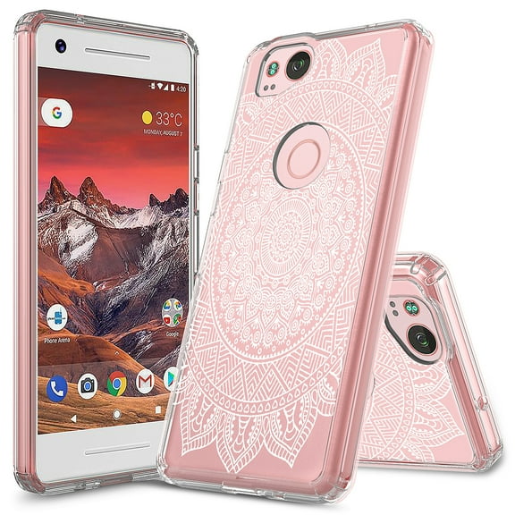 Pixel 2 XL Case, Rosebono Mandala Mehndi Pattern Designed Slim Shockproof Hard PC+TPU Bumper Protective Armor Defender Cover for Google Pixel 2 XL