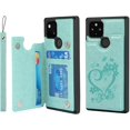 thumbnail image 1 of Pixel 5 Wallet Case with RFID Blocking Card Holder,Heart Floral Premium PU Leather Double Magnetic Buttons Stand Flip Wrist Strap Back Cover Case for Google Pixel 5 6.0 Inch,Heart Green, 1 of 17