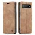 thumbnail image 1 of for Pixel 6 Pro Wallet Case with [RFID Blocking] Retro Premium PU Leather Flip Folio Strong Magnetic Closure, Kickstand, Card Slots, Flip Book Style Cover For Google Pixel 6 Pro,
Brown, 1 of 6