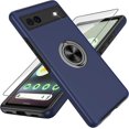 thumbnail image 1 of Pixel 6A Case, Google Pixel 6A Case with HD Screen Protector, Shockproof Google Pixel 6A Phone Case with 360° Magnetic Ring Holder Kickstand Phone Case for Google Pixel 6A Blue, 1 of 15