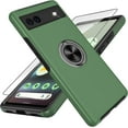 thumbnail image 1 of Pixel 6A Case, Google Pixel 6A Case with HD Screen Protector, Shockproof Google Pixel 6A Phone Case with 360° Magnetic Ring Holder Kickstand Phone Case for Google Pixel 6A Green, 1 of 15