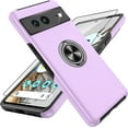 thumbnail image 1 of Pixel 7 Case, Google Pixel 7 Case with HD Screen Protector, Shockproof Google Pixel 7 Phone Case with 360° Magnetic Ring Holder Kickstand Phone Case for Google Pixel 7 Purple, 1 of 16