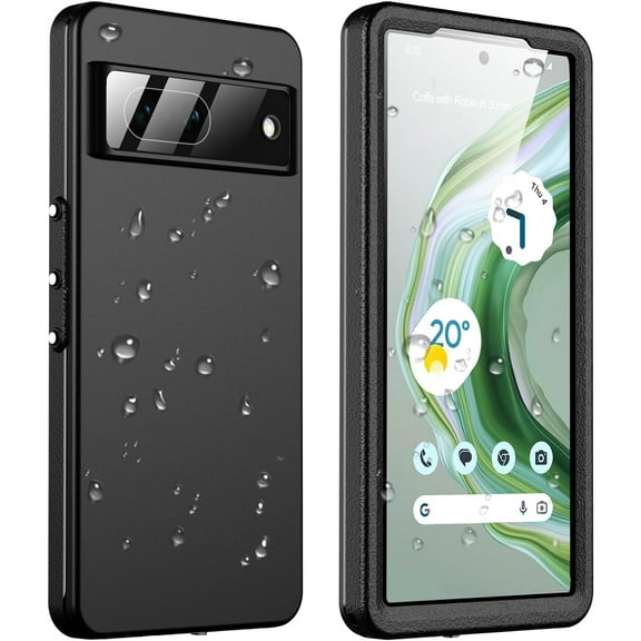 Pixel 7 Case, Google Pixel 7 Case IP68 Waterproof with Built-in Screen Protector, Full Body Sealed Heavy Duty Shockproof Dustproof Snowproof Phone Case for Pixel 7 Black