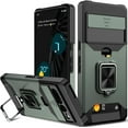 thumbnail image 1 of Pixel 7 Pro Case: Sliding Camera Cover, Card Holder, Magnetic Kickstand - Heavy Duty Protection (Green), 1 of 13