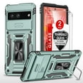 thumbnail image 1 of LeYi For Google Pixel 7 case, Slide Camera Cover with 2 Pack Screen Protector, Green, 1 of 2
