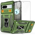 thumbnail image 1 of Pixel 7 case, Google Pixel 7 Case with Slide Camera Cover and HD Screen Protector, Shockproof Google Pixel 7 Phone Case with 360° Magnetic Ring Holder Kickstand Case for Google Pixel 7 Green, 1 of 12
