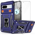 thumbnail image 1 of Pixel 7 case, Google Pixel 7 Case with Slide Camera Cover and HD Screen Protector, Shockproof Google Pixel 7 Phone Case with 360° Magnetic Ring Holder Kickstand Case for Google Pixel 7 Blue, 1 of 12