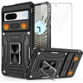 thumbnail image 1 of Pixel 7 case, Google Pixel 7 Case with Slide Camera Cover and HD Screen Protector, Shockproof Google Pixel 7 Phone Case with 360° Magnetic Ring Holder Kickstand Case for Google Pixel 7 Black, 1 of 7