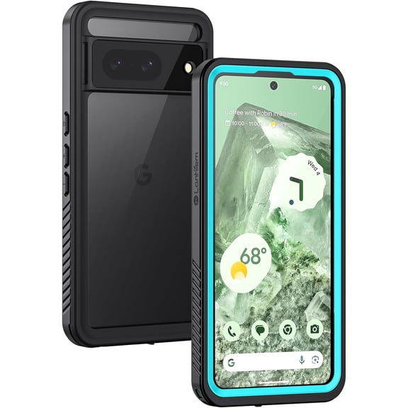 Pixel 8 Case, IP68 Waterproof Dustproof Case with Built-in Screen Protector, Rugged Full Body Shockproof Protective Clear Cover for Google Pixel 8 6.2 Inch, Black