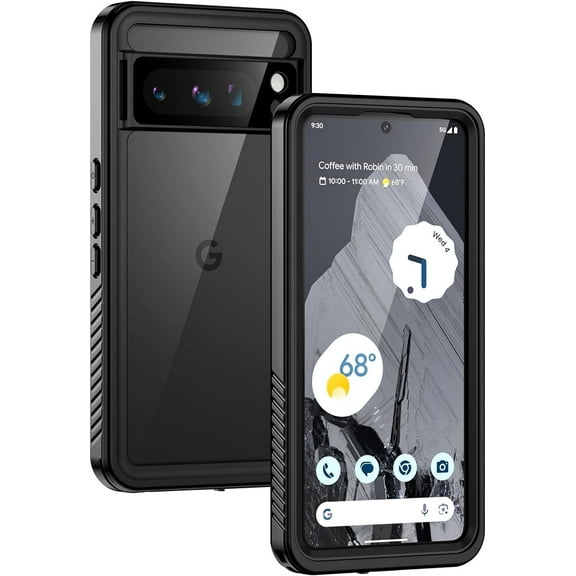 Pixel 8 Pro Case, IP68 Waterproof Dustproof Case with Built-in Screen Protector, Rugged Full Body Shockproof Protective Clear Cover for Google Pixel 8 Pro, Black