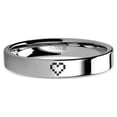 thumbnail image 1 of Pixel 8-bit Heart Retro Video Game Engraved Tungsten Wedding Band, 4mm, Size 3.5, 1 of 4