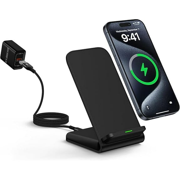 Pixel 9 10 Wireless Charger 15W Fast Charging for Google Pixel 10 9A 9 Pro XL Fold 8A 8 Pro 7A 7 6 Pro,Android Wireless Phone Charging Stand & QC Charger for Samsung Galaxy Z Fold Flip 6 S25 S24 S23