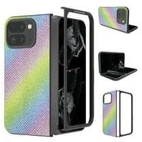 for Pixel 9 Pro Fold Bling Case, Google Pixel 9 Pro Fold Phone Case Glitter Hybrid Case [Hard PC   PU Leather] Rugged Case Slim Shockproof Protective Phone Cover,Rainbow
