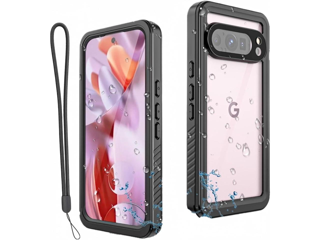 Pixel 9 Pro Waterproof Case, Shockproof Protection Phone Cover for Google Pixel 9 Pro, Full Coverage with Screen Protector, Wireless Charging Compatible, Slim Design, Black