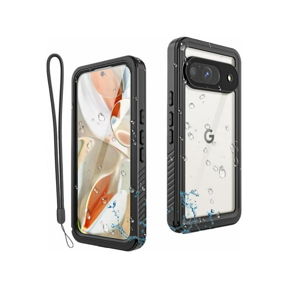 Pixel 9 Waterproof Case, Waterproof & Shockproof Protection Phone Cover for Google Pixel 9, Full Coverage with Screen Protector,Wireless Charging Compatible, Slim Design, Black