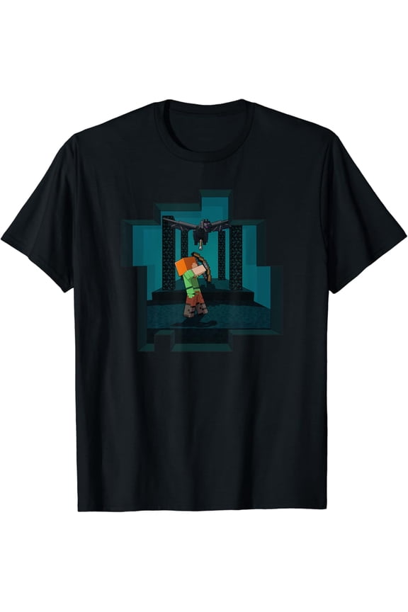 Pixel Art Alex And Ender Dragon Endgame T-Shirt Vintage Tee -Birthday Gifts