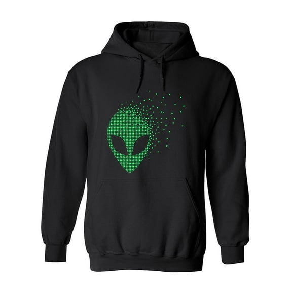 Pixel Art Alien Head Design Hoodie Men -Image by Shutterstock, Male x-Large