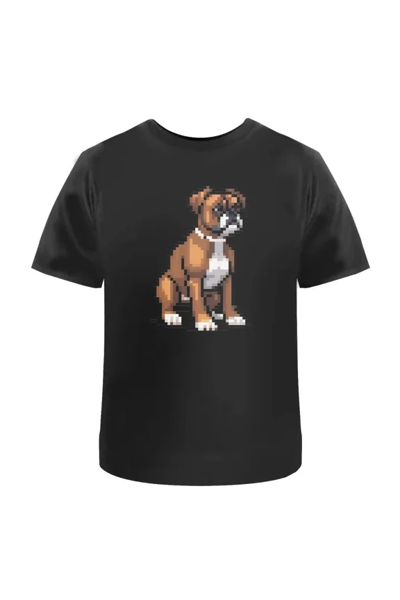 Pixel Art Boxer Dog Unisex T-Shirt - 100% Cotton