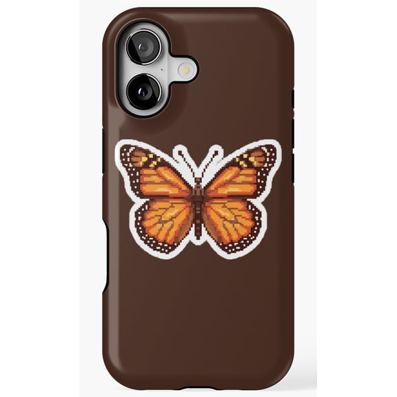 Pixel Art Butterfly Graphic Phone Case for iPhone 11 12 13 14 15 16 17 Pro Max