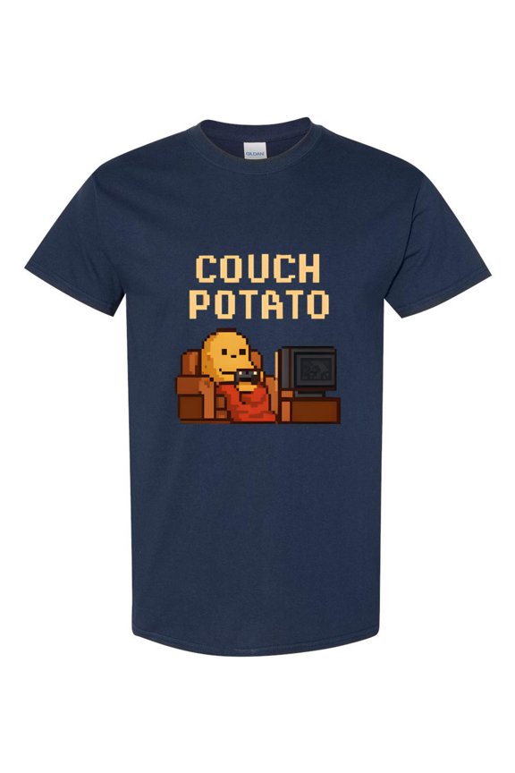 Pixel Art Couch Potato Funny Gamer Lazy Day Video Game Controller Sloth Mode T-Shirt V60671, for men & women, up to size 5XL