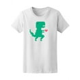 thumbnail image 1 of Pixel Art Dinosaur Heart Love T-Shirt Women -Image by Shutterstock, Female Medium, 1 of 2