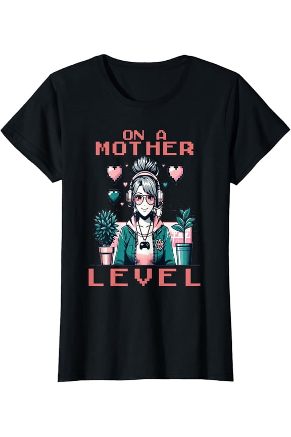 Pixel Art Gamer Mom Anime Chic Retro Mother's Day Tribute T-Shirt Vintage Tee -Birthday Gifts