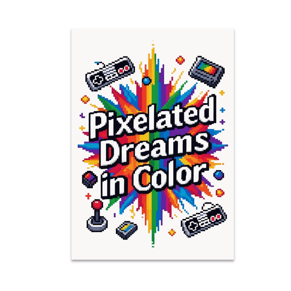 Pixel Art Gaming Decor - Gamer Enthusiast - 13x19 Poster Print