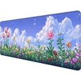 thumbnail image 1 of Pixel Art Gaming Mouse Pad Game Scene 2D Landscape Tulips Daisies Large Gaming Mouse Mat with Stitched Edges,Non-Slip Waterproof Rubber Base Mous Mat Office Computer Keyboard Laptop 31.5x11.8 Inch, 1 of 6