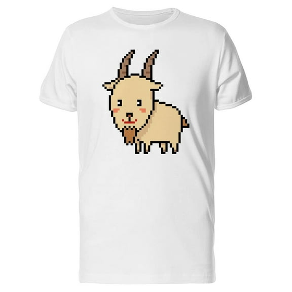 Pixel Art Goat T-Shirt Men -Image by Shutterstock, Male Small
