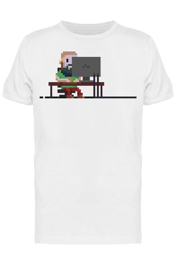 Pixel Art Male Sitted T-Shirt Men -Image by Shutterstock, Male x-Large