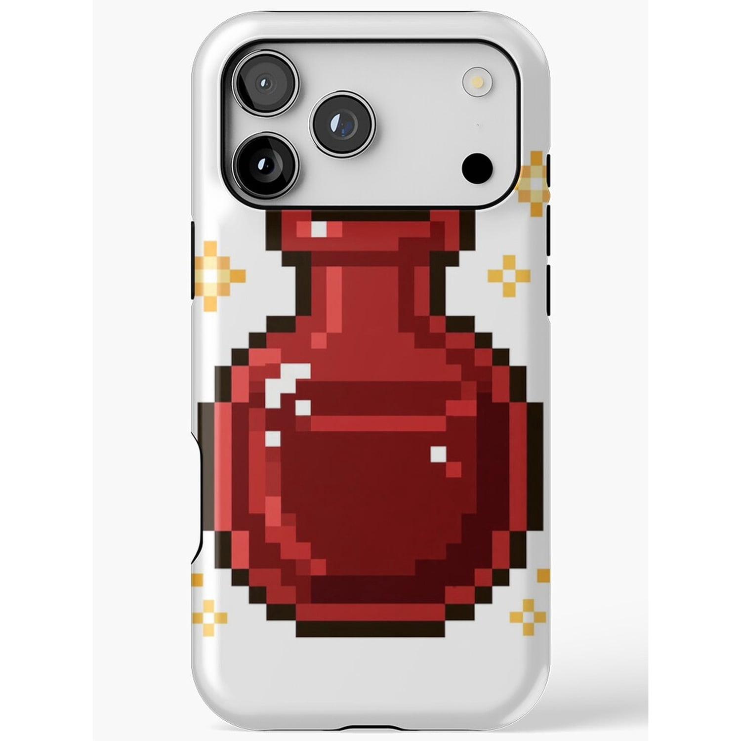 Pixel Art Red Potion Bottle and Gold Sparkles Tough Phone Case ...