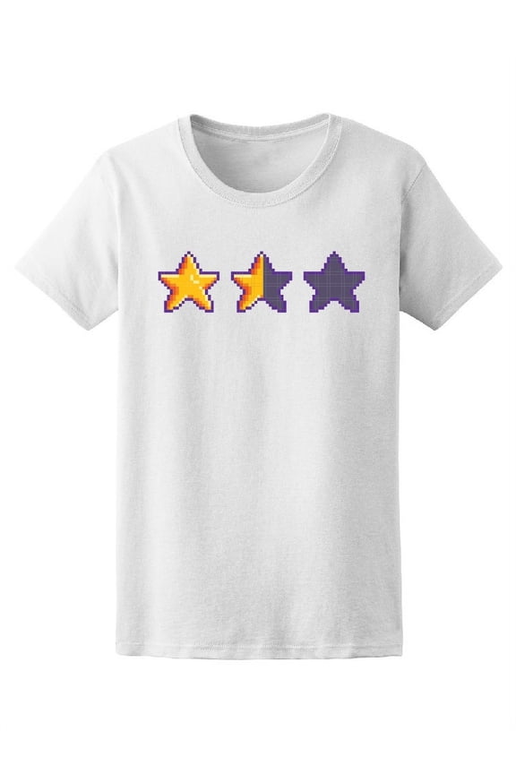 Pixel Art Stars Lives Game T-Shirt Women -Image by Shutterstock, Female XX-Large
